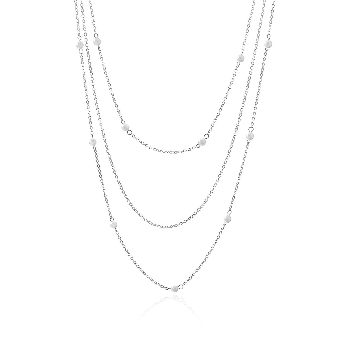 Multi Layer Pearl Necklace Choker Jewelry Long Chain Necklaces