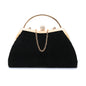 folded metal diamond-studded handbag wedding clutch bag