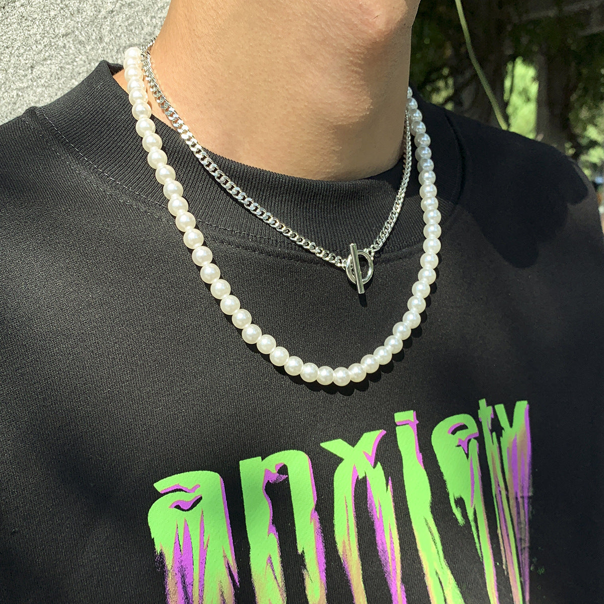 Fashion Baroque Pearl Chain Necklace Women Collar