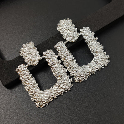 Hollow Large Square Stud Statement Earrings