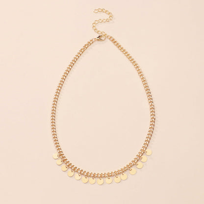 Coin Drop Necklace Punk Style