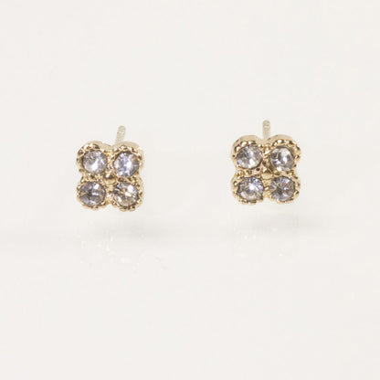 Four Clover Rhinestone Stud Earrings