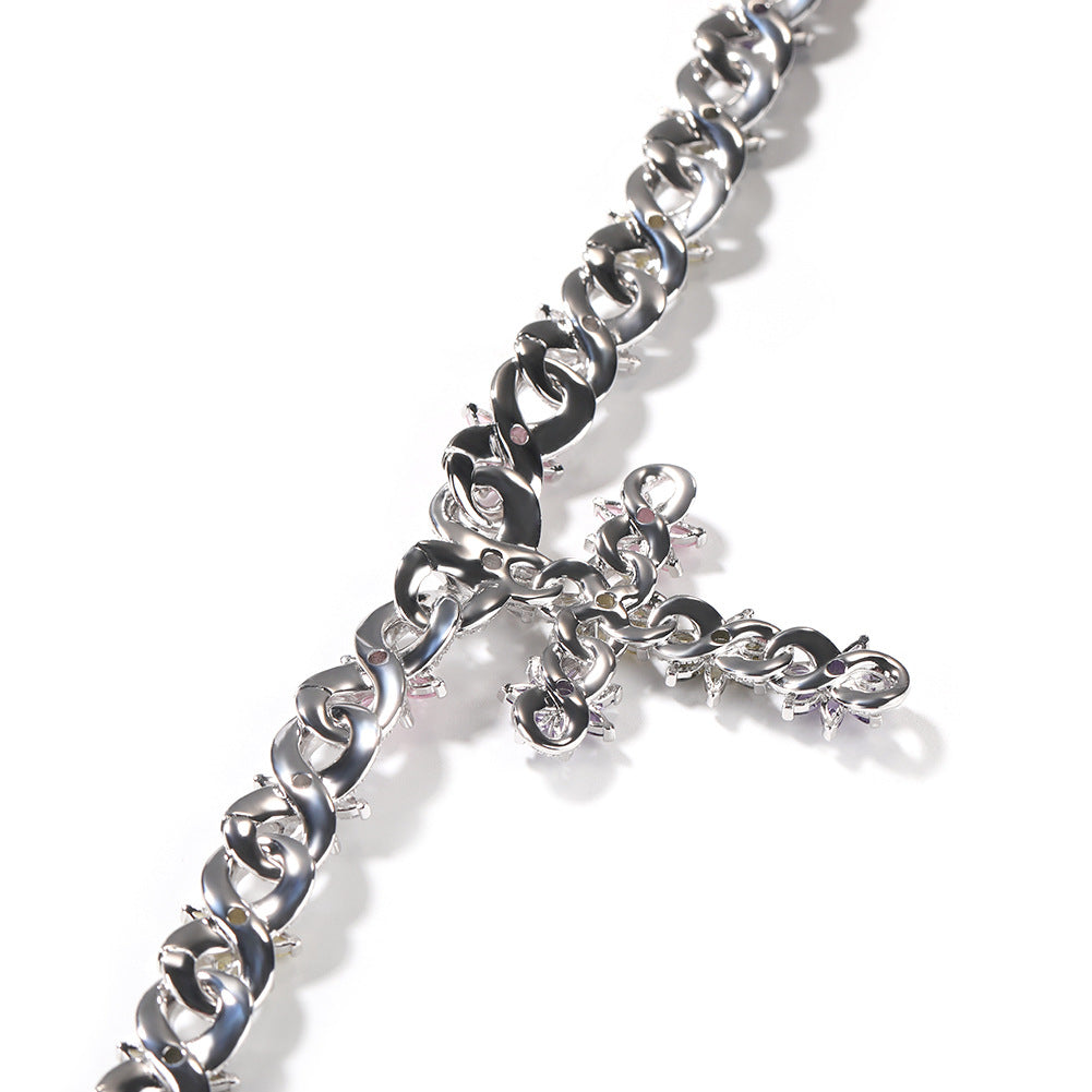 Women's & Men's Ice Flower Cross High Sense Inlaid Necklaces