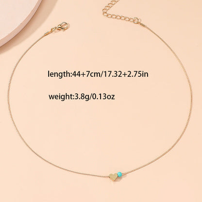 Beaded Heart Choker Necklace