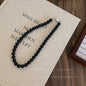 Retro Black Glass Pearl Necklace