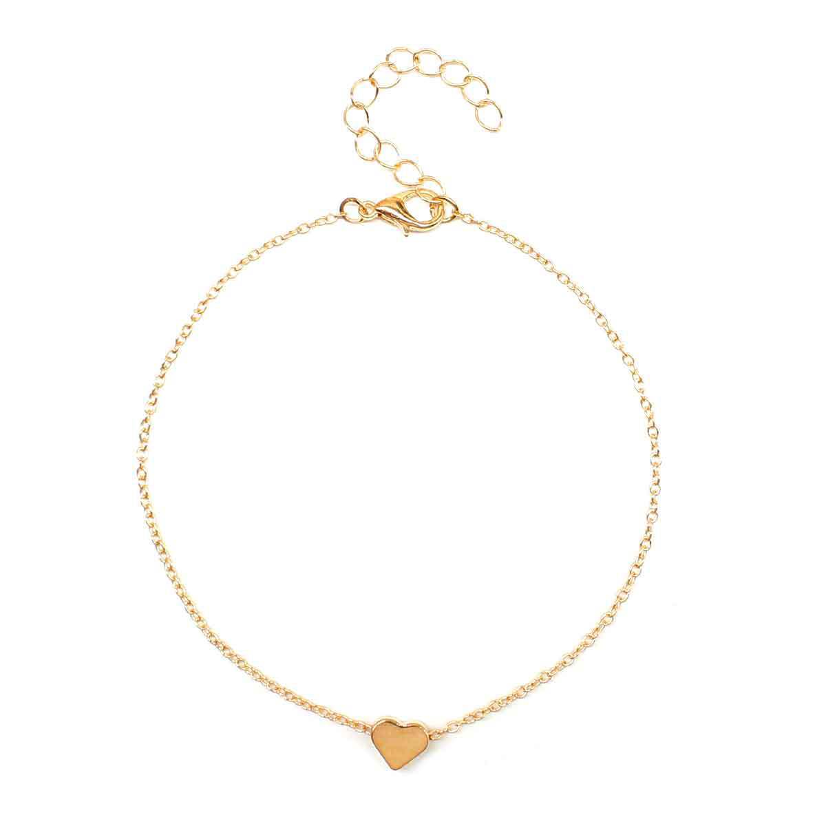 Bohemian Chain Heart Anklet Jewelry