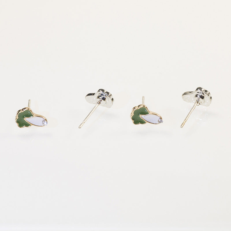 Cabbage coconut tree stud earrings set