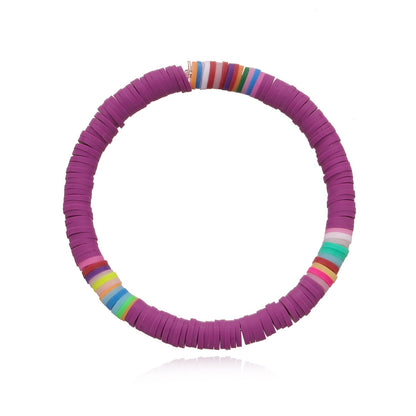 Polymer Clay Rainbow Stretch Bracelet