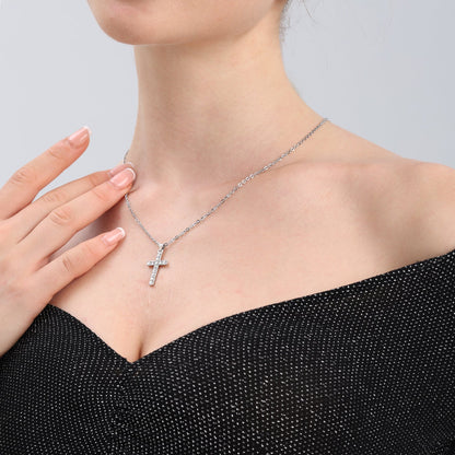 Rhinestone Cross Pendant Necklace