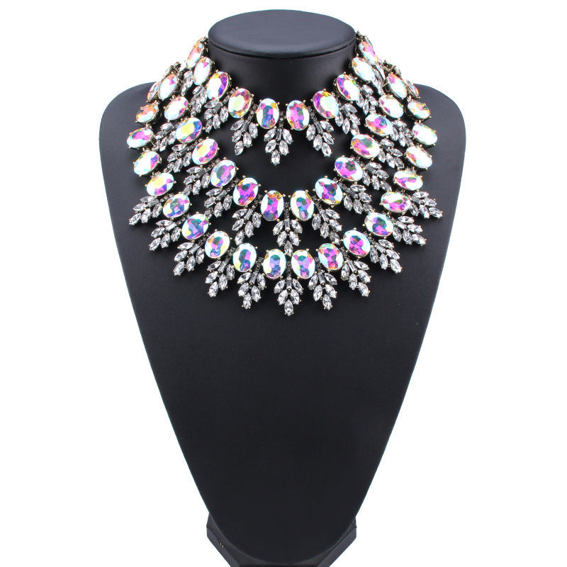 Fashion High Sense Glass Drill Shiny Necklaces