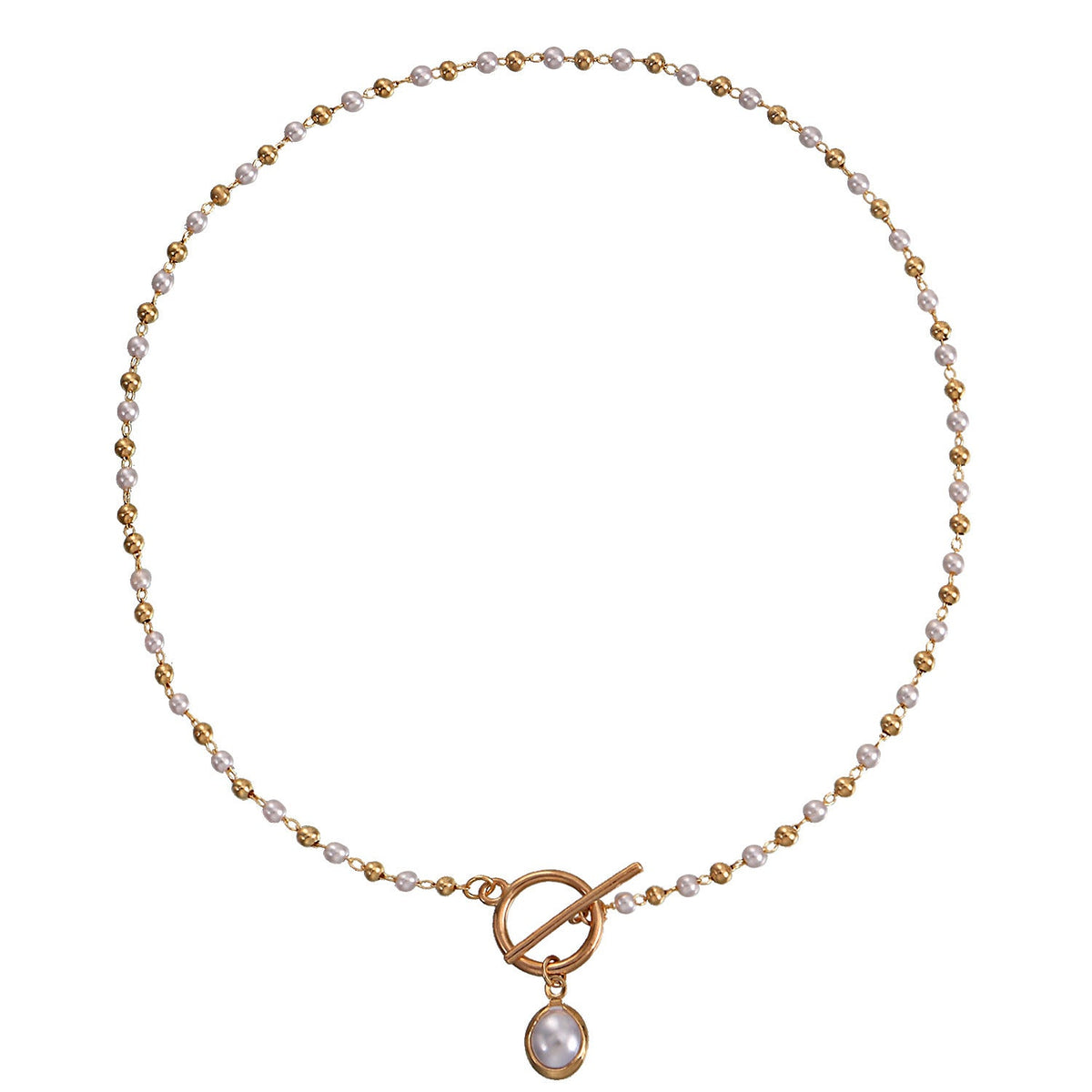 Beads Chain Charms Pearl Necklace