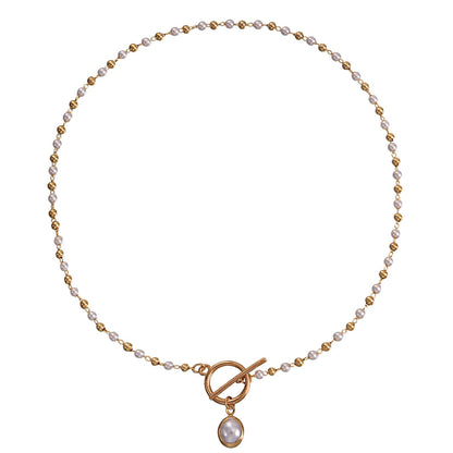 Beads Chain Charms Pearl Necklace