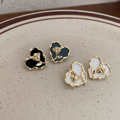 Love Heart Flower Earrings
