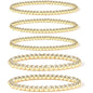 Metallic Round Bead Stretch Bracelet Set