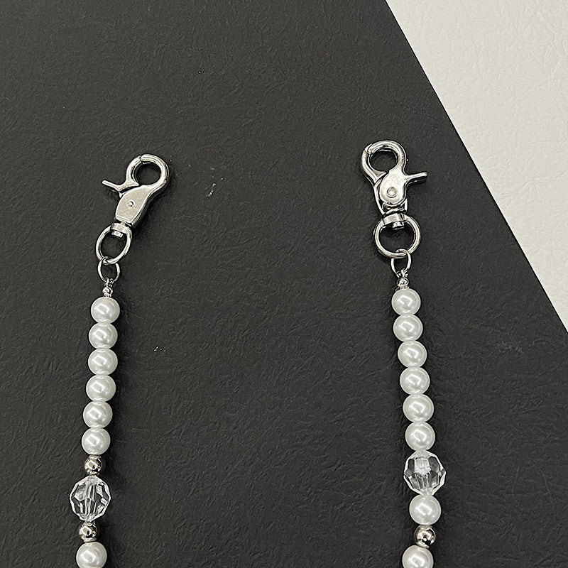 Irregular Imitated Pearl Glass Beaded Pants Chain