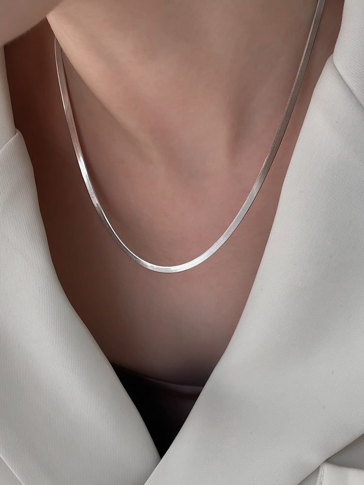 Blade Chain Plain Necklace Snake Bone Chain