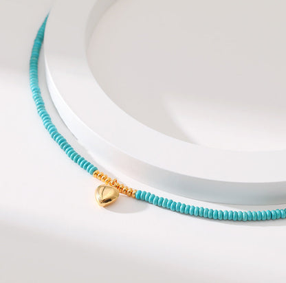 Handmade Natural Turquoise Stone Beaded Necklaces