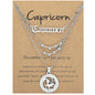 Zodiac Necklace Vintage English Star Image Pendant Three Piece Jewelry Set