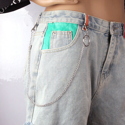 Punk Rock Layered Chain Belts Metal Keychains