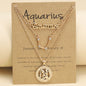 Zodiac Necklace Vintage English Star Image Pendant Three Piece Jewelry Set