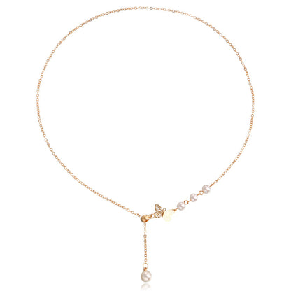 Butterfly Pearl Chain Necklaces