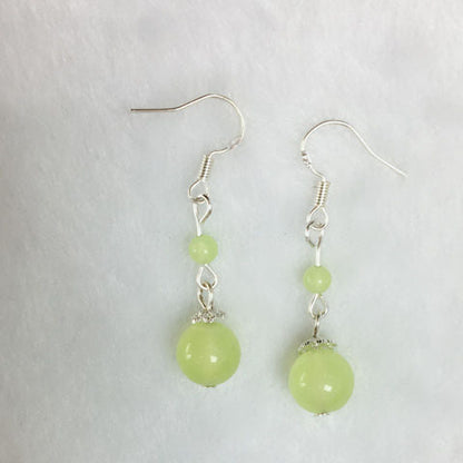 Natural Woman Gems Round Bead Dangle Ball Earring