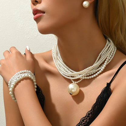 Pearl Multi-layer Necklace Jewelry Set