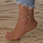 Boho Style Imitation Pearl Layered Beaded Anklet Jewelry