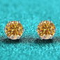 S925 Colorful Moissanite & CZ Classic 6-Prong Stud Earrings For Men Women Gift