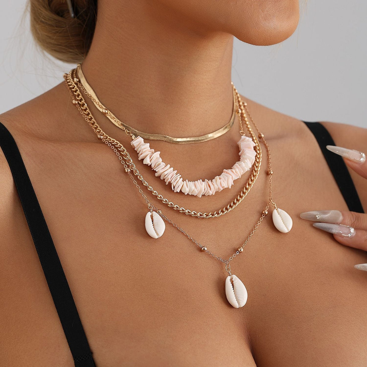 Handmade Pearl Choker Necklace Irregular Pearl Multy Layered