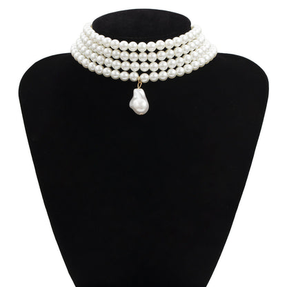 Multi Layer Baroque Pearl Choker Necklace for Women