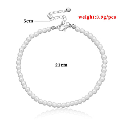 Pearl Chain Anklet Jewelry