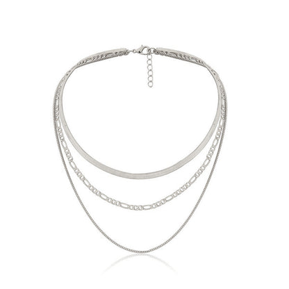 Vintage Layer Necklaces for Women Gold Set Cuban Link Snake Chain