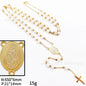 rosary necklace 6mm cross necklace