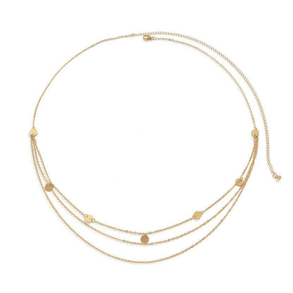 Sexy Metal Thin Body Chain Belts Sexy Simple Sequin Pendant Body Chain