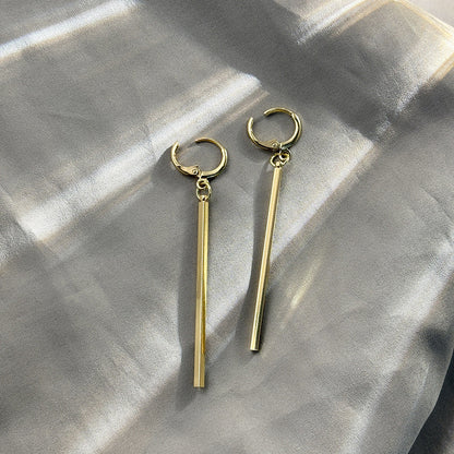 Long Geometric Drop Earrings