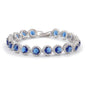 Dazzling Multicolor Cubic Zirconia Round Halo Chain Bracelet, Colored Gem Stones, Adjustable Design, and Unique Patterns