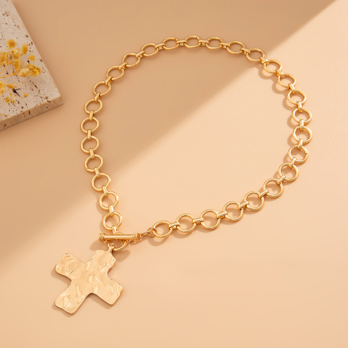Ornament Fashion Punk Cross Buckle Design Necklaces