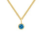 Stainless Steel Necklace With Diamond Birthstone Pendant