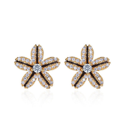 Rhinestone Flower Crystal Stud Earrings