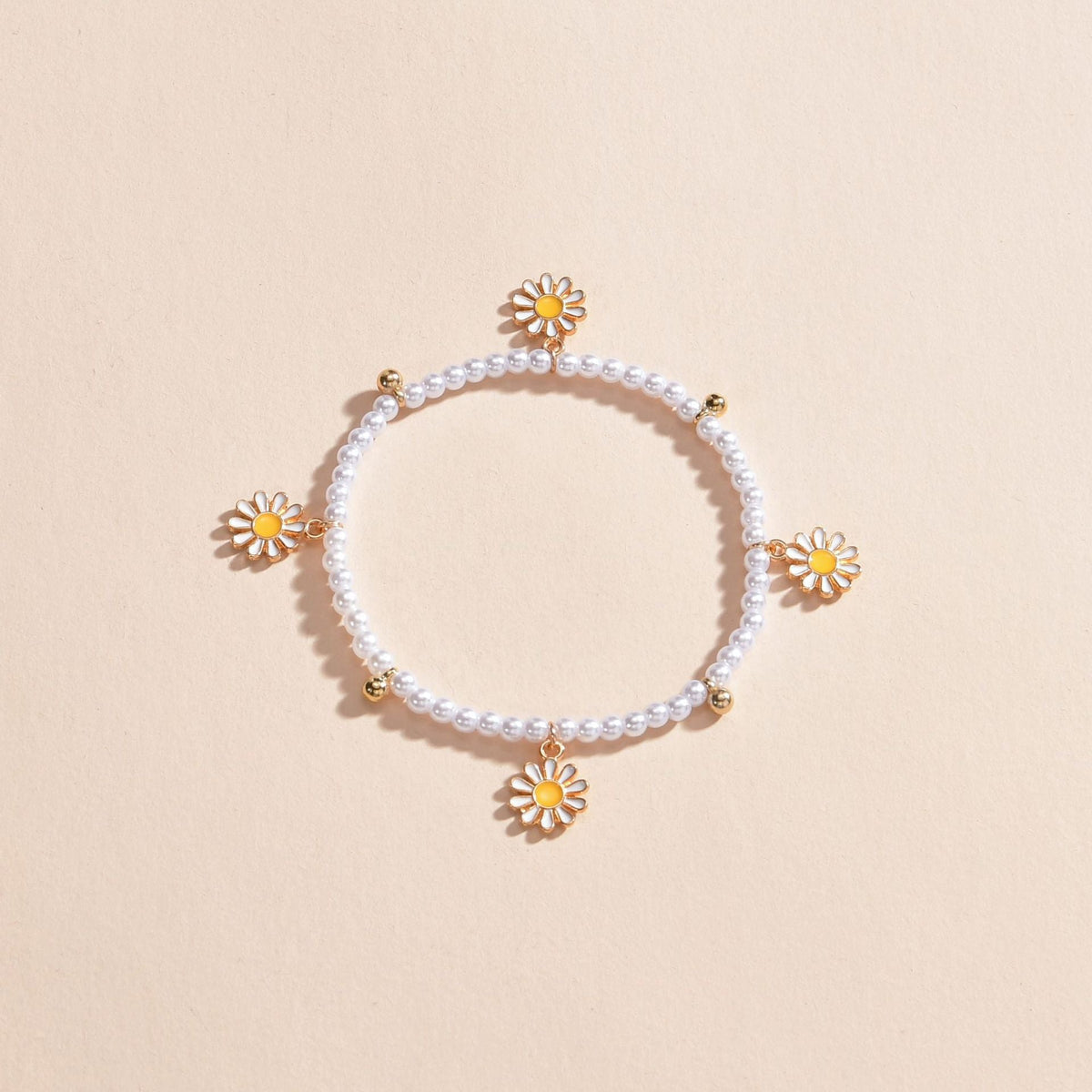 Summer Pearl Daisy Pendant Beach Sweet Cute Anklet Chain
