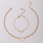 Chain Hollow Heart Choker Necklace