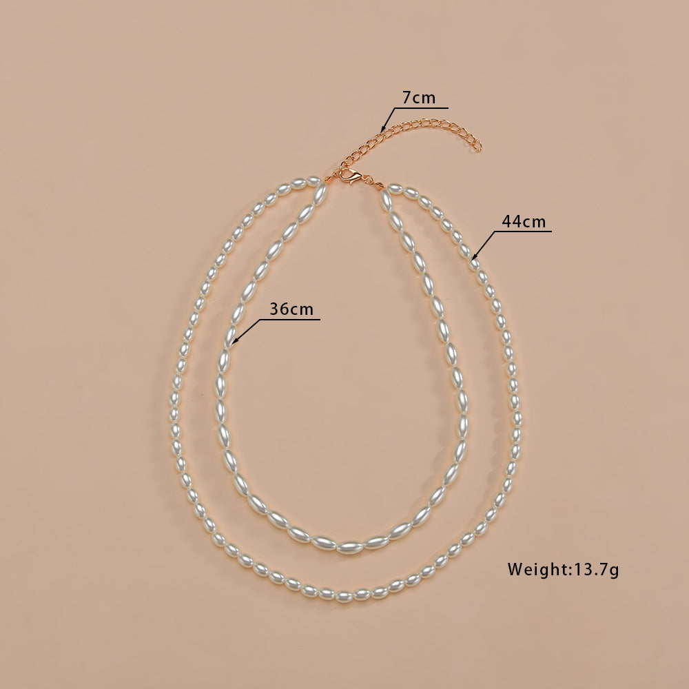 Women Layer Pearl Chain Necklace