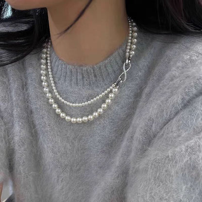 Pearl Cold Style Graceful Personality Clavicle Necklaces