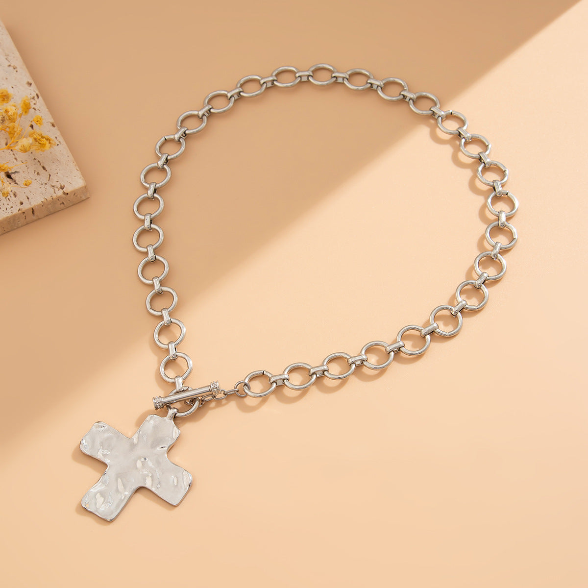 Ornament Fashion Punk Cross Buckle Design Necklaces