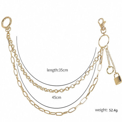 Hip Hop Punk Hollow Out Lock Pendant Chain