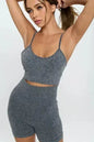 2-Piece Seamless Sleeveless Crop Top & Biker Shorts Set – High-Stretch