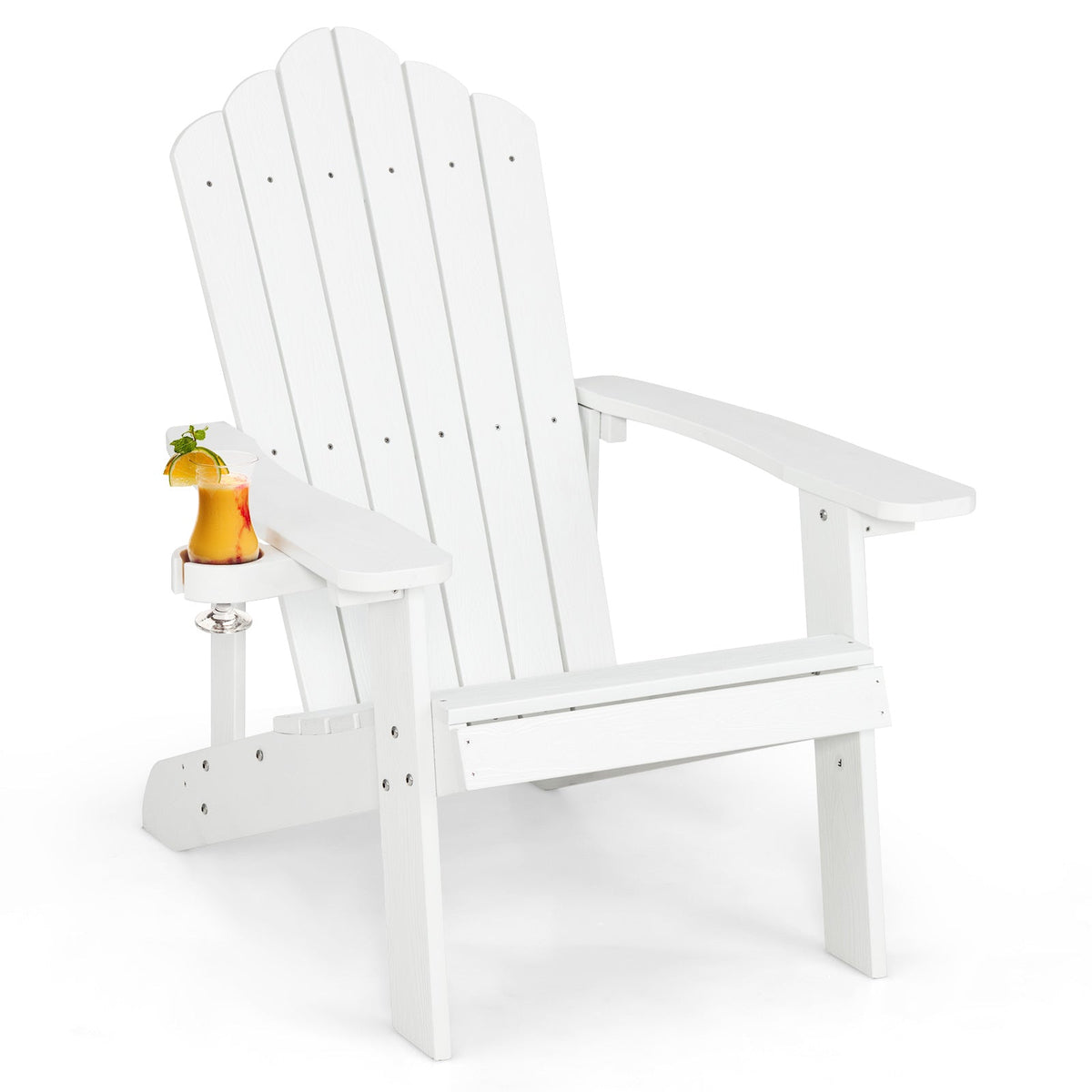 Weather Resistant HIPS Outdoor Adirondack Chair with Cup Holder