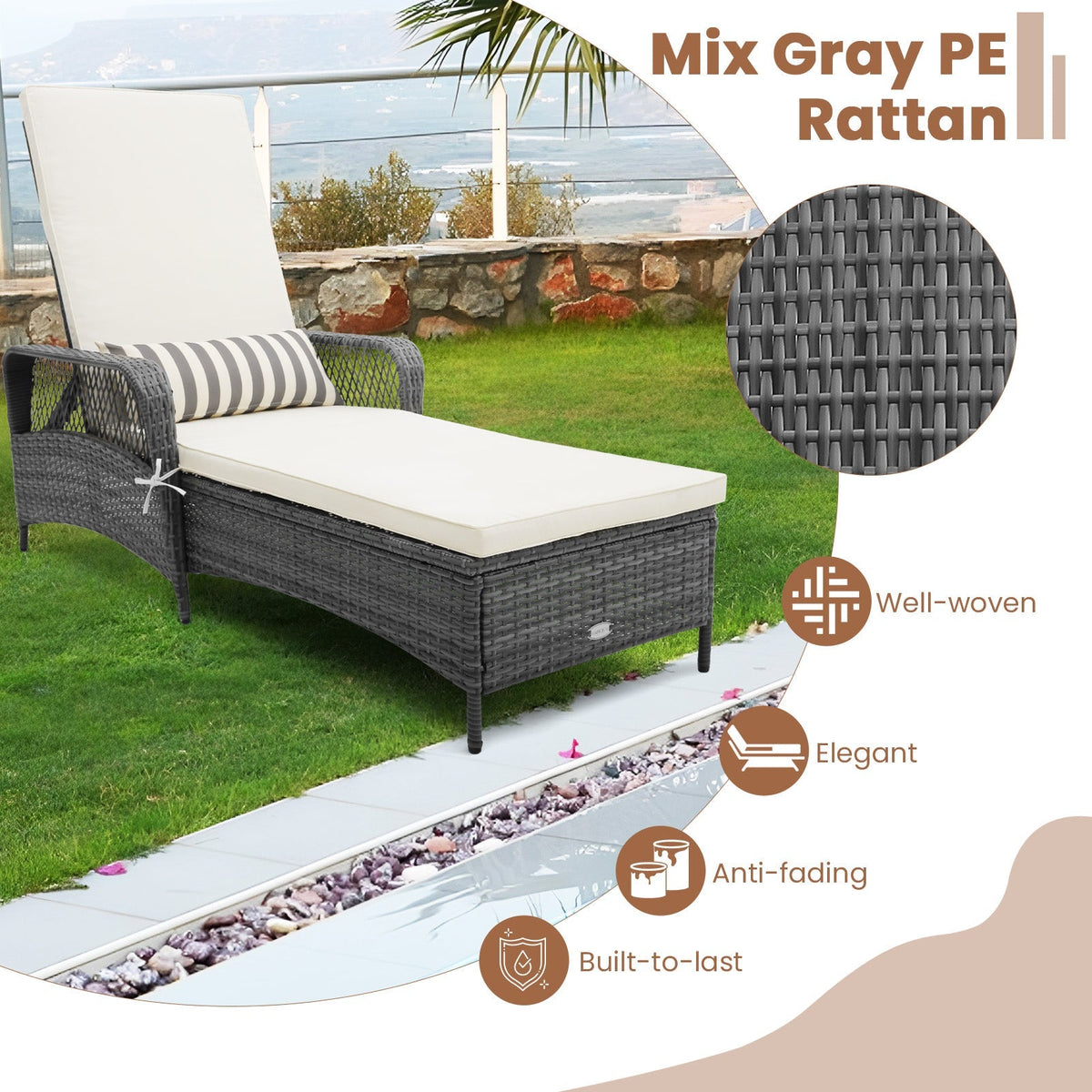 Outdoor Chaise Lounge Chair