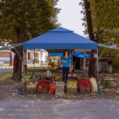 10 x 17.6 Feet Outdoor Instant Pop-up Canopy Tent with Dual Half Awnings